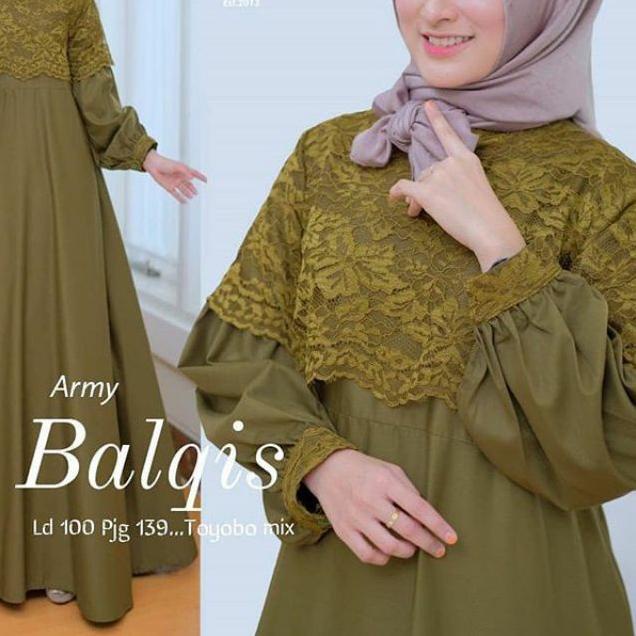 gamis jumbo ukuran L XL XXL XXXL 4XL ld 140 Balqis/gamis murah/Dress murah/gamis brukat
