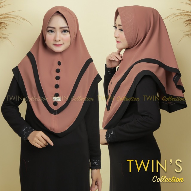 TWINS | Khimar KANCING 2LIST ceruty babydoll