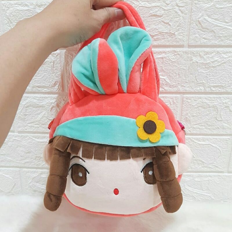 TAS SELEMPANG BONEKA KARAKTER 2IN1/ TAS TENG TENG KARAKTER / TAS SELELMPANG ANAK ANAK