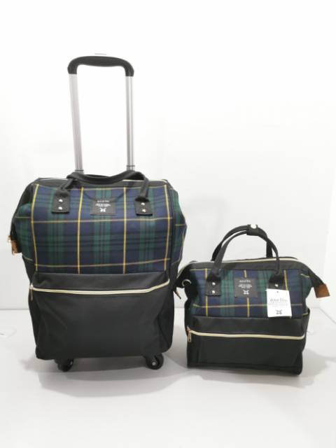 Troli Ransel Anello Kotak2 set 2in1 Terbaru 4 Roda, Trolley Travel Bag Backpack Multifungsi