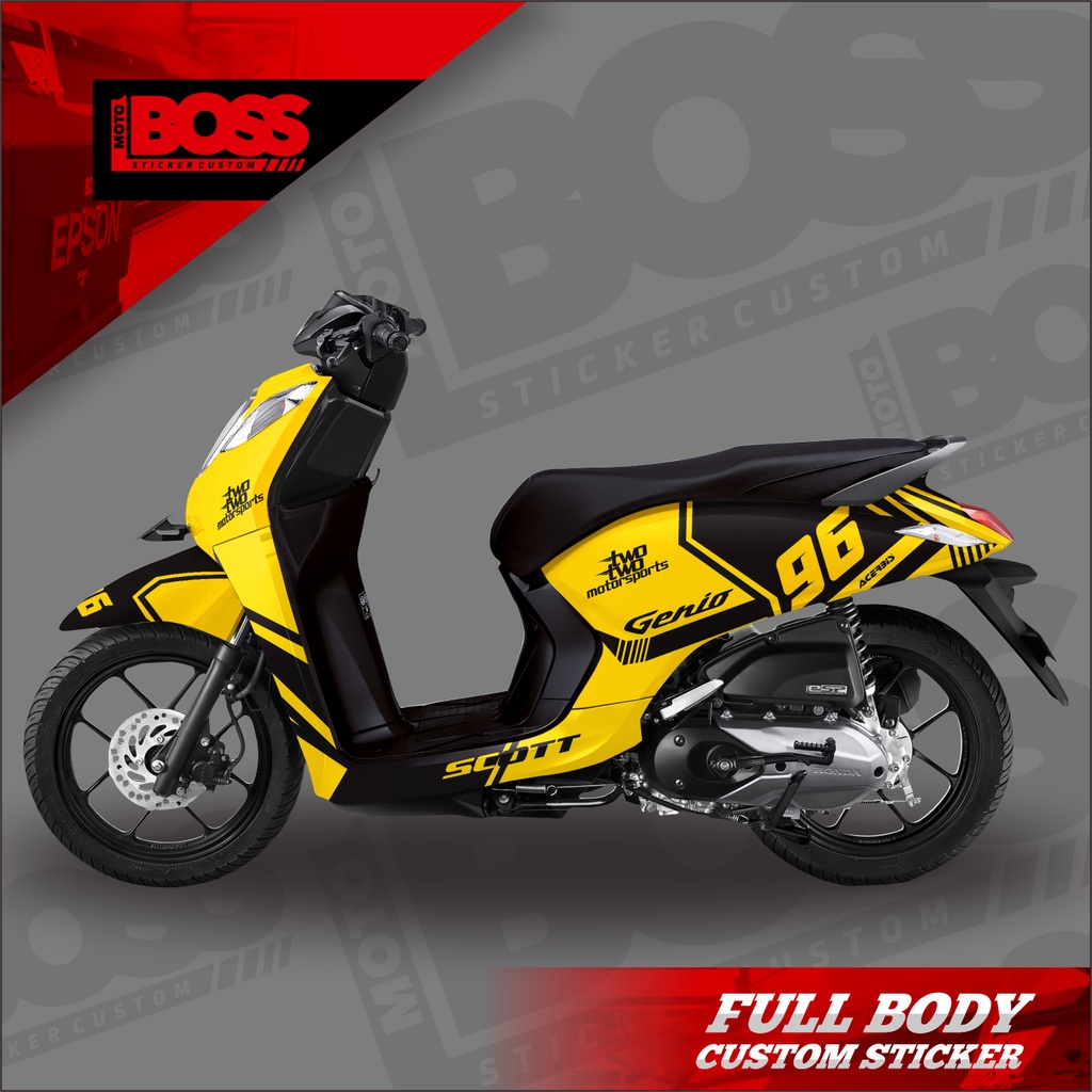 Decal Sticker Honda Genio Full Body Stiker Decal Honda Genio Striping Full Body Honda Genio Motif Yx