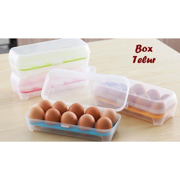 Box Telur 15 Sekat Portable / Kotak Penyimpanan Telur/ Tempat Rak Serbaguna