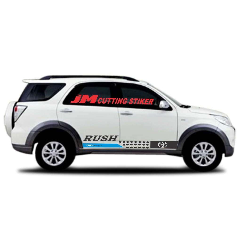 Stiker mobil toyota rush cutting stiker body samping mobil rush