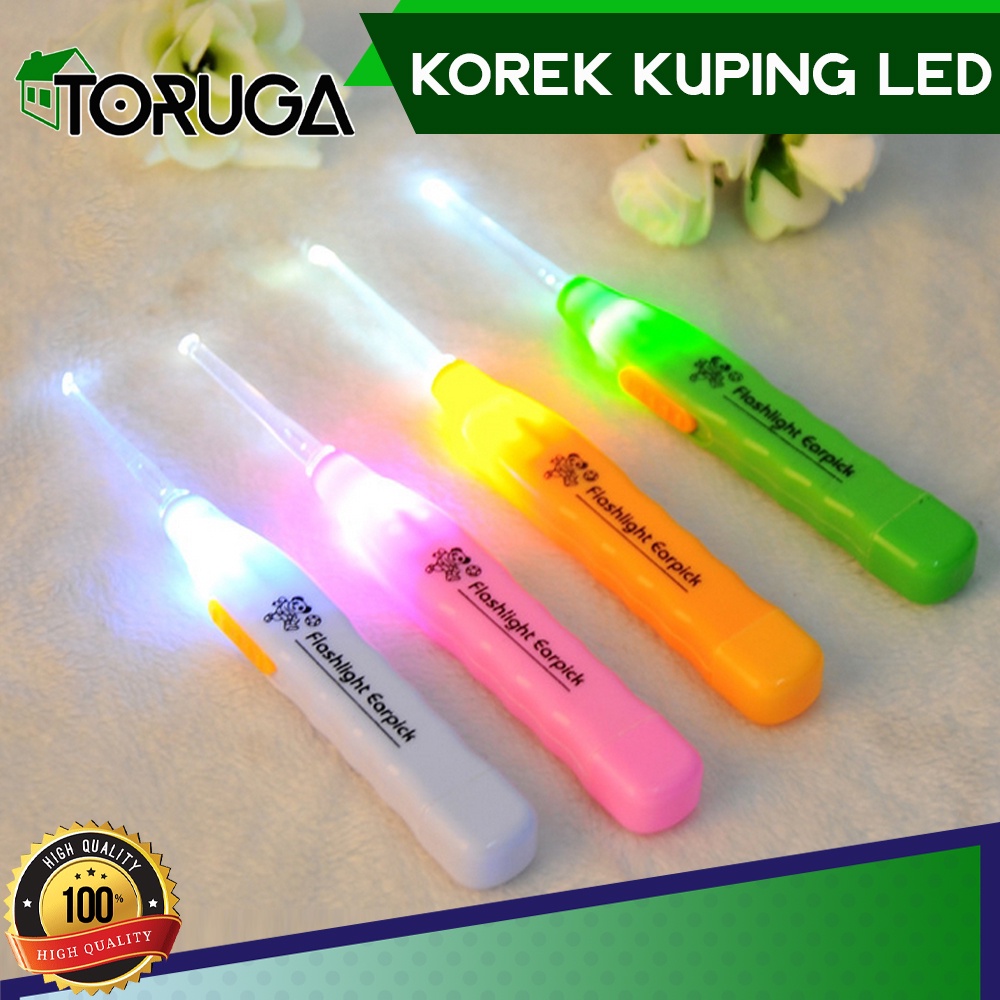 Korek Kuping LED Alat Pembersih Telinga Elektrik Lampu Senter Earpick Mini Praktis