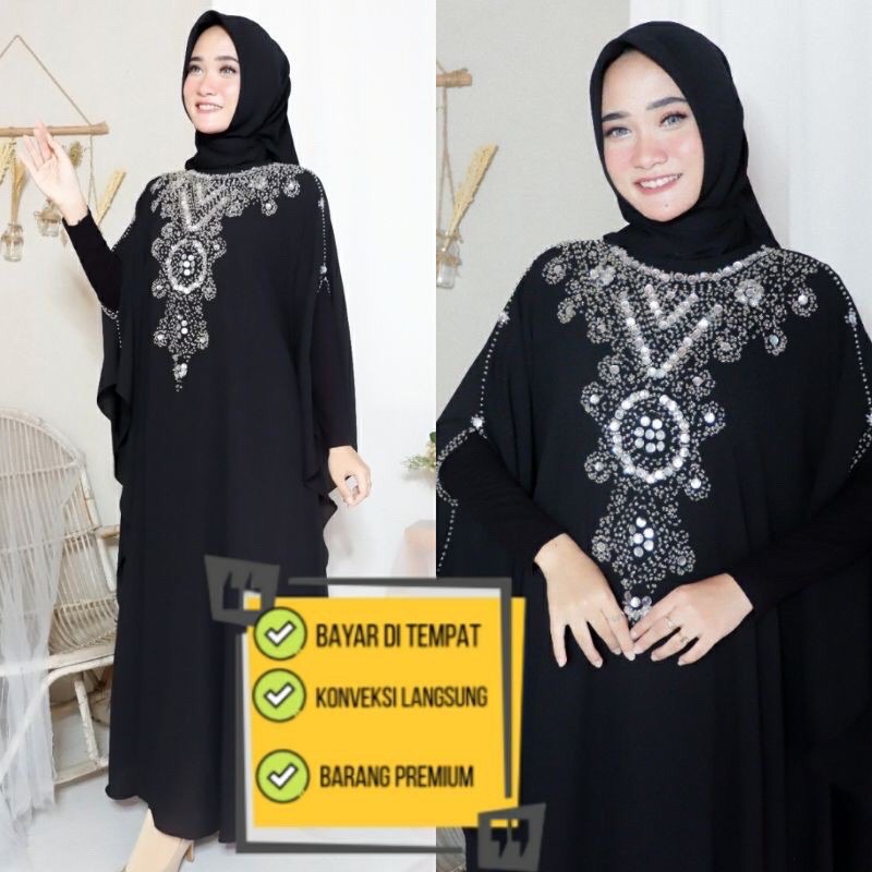 KAFTAN PESTA LEBARAN PAYET PREMIUM JUMBO BIG SIZE ORIGINAL LI6