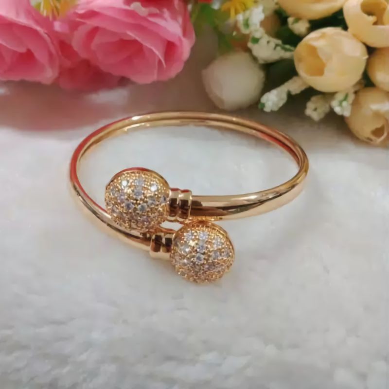 gelang tangan dewasa, perhiasan xuping lapis emas