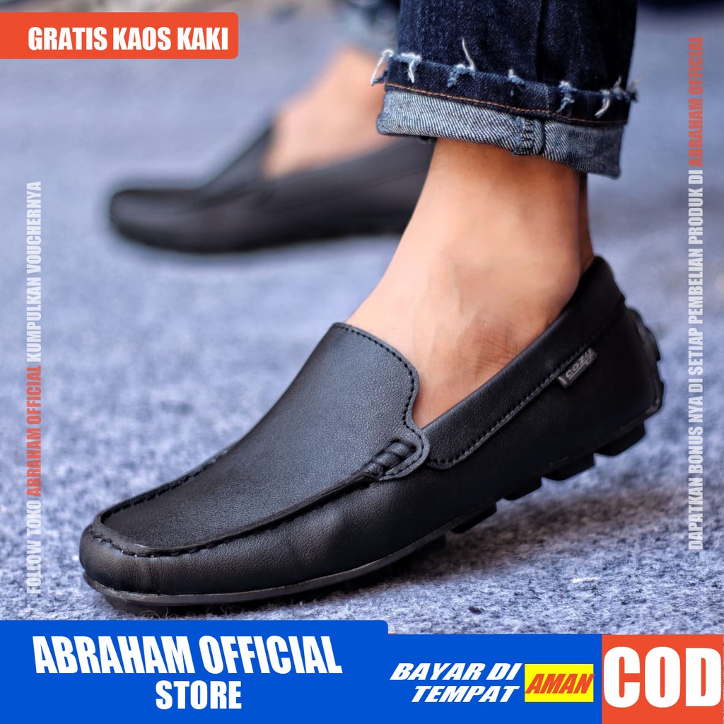 ABRAHAM Sepatu Formal Hitam Kerja Pantofel Pria