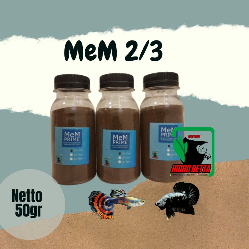 Pelet Mem 200-300 Mikron 50gr gram (Pakan Ikan Hias Cupang, Guppy dll)