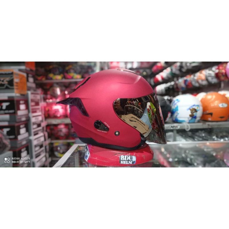 Helm kyt kyoto r red dof paket ganteng 100% original sni-dot-H-v-gold/silver+spoi