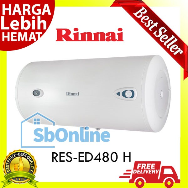 RINNAI Water Heater Listrik Horizontal 80 Liter RES-ED480H-W