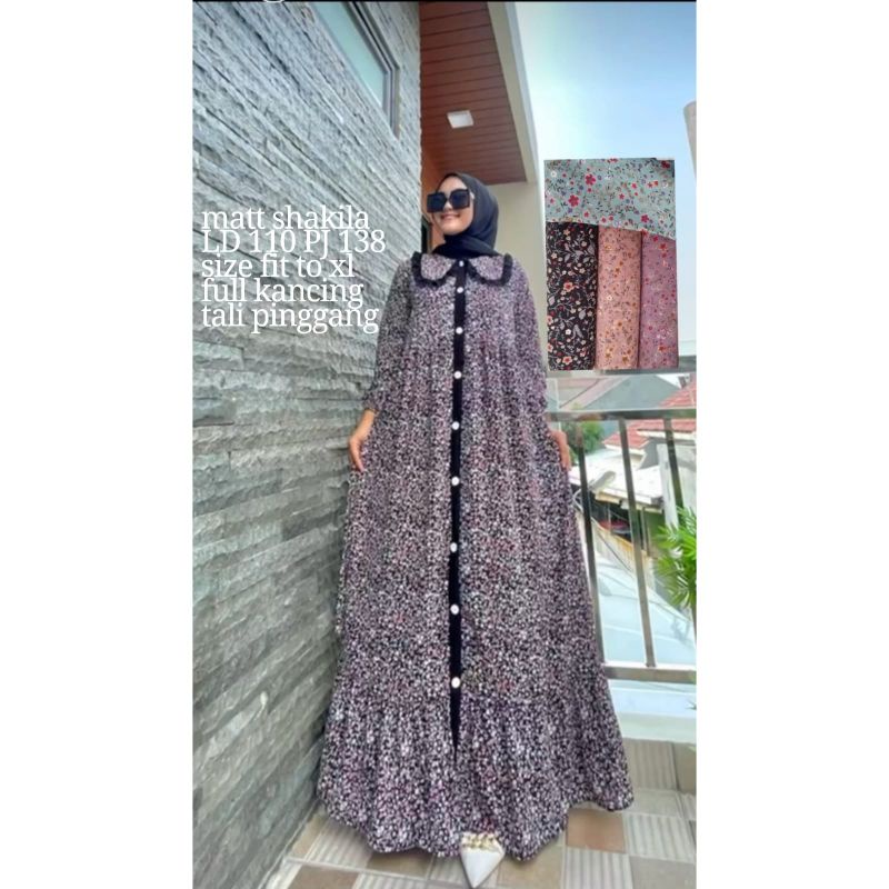 Jual Gamis shakila tile rempel realpic,gamis shakila model terbaru