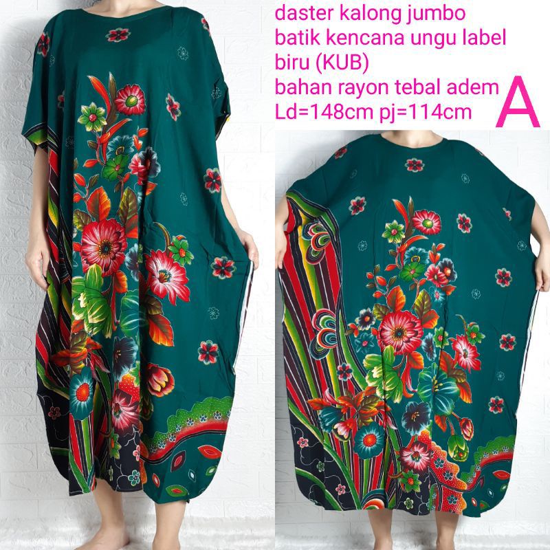 DASTER KALELAWAR KALONG JUMBO BATIK KENCANA UNGU ASLI ORI LEBEL BIRU KUB LD.154