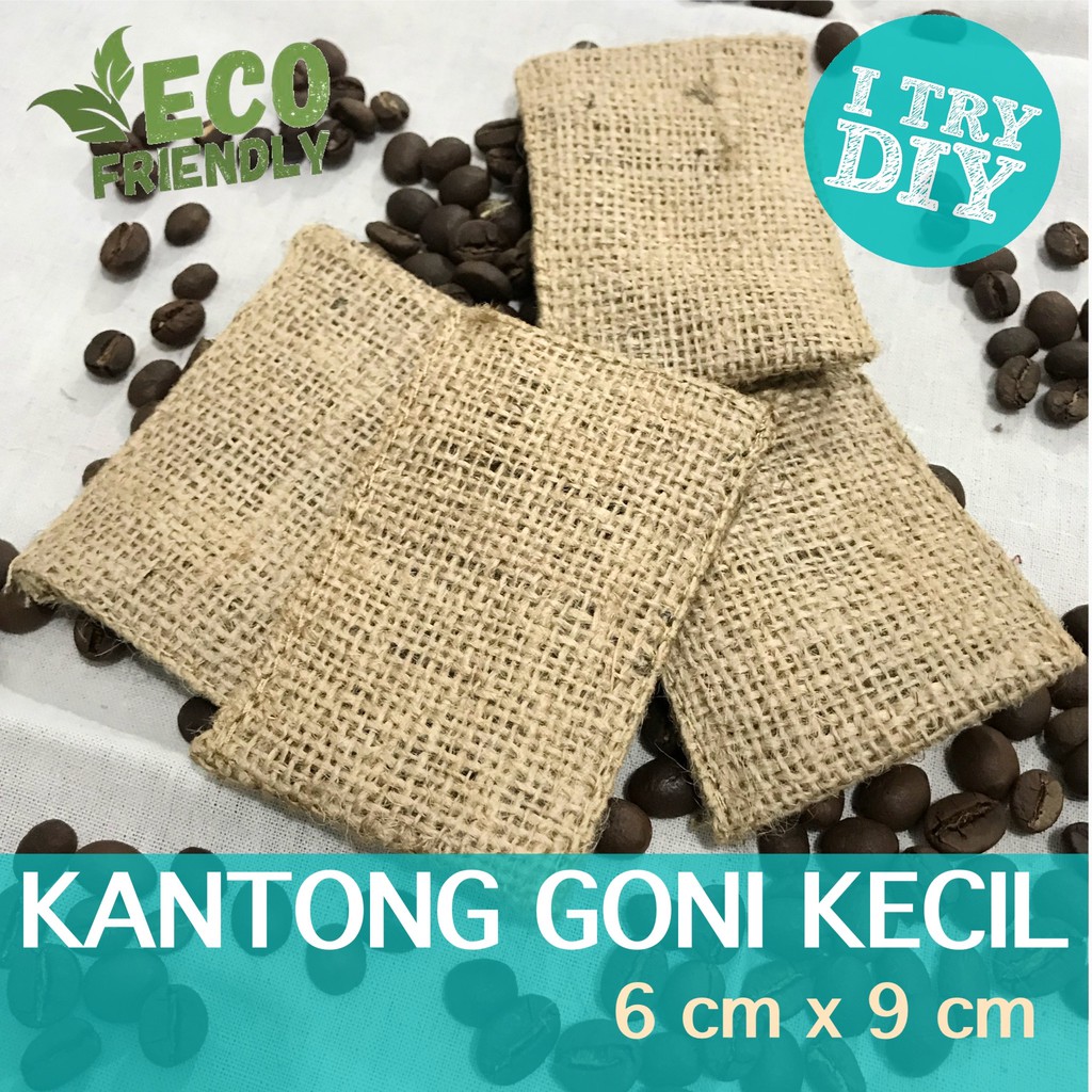 Wadah parfum kopi 9x6cm - pouch goni kecil - kantong goni