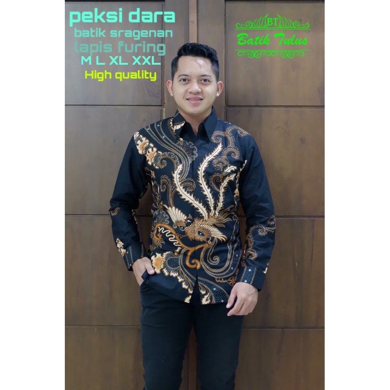 Batik pria alusan motif peksi dara batik tulus sragenan ori katun halus full furing