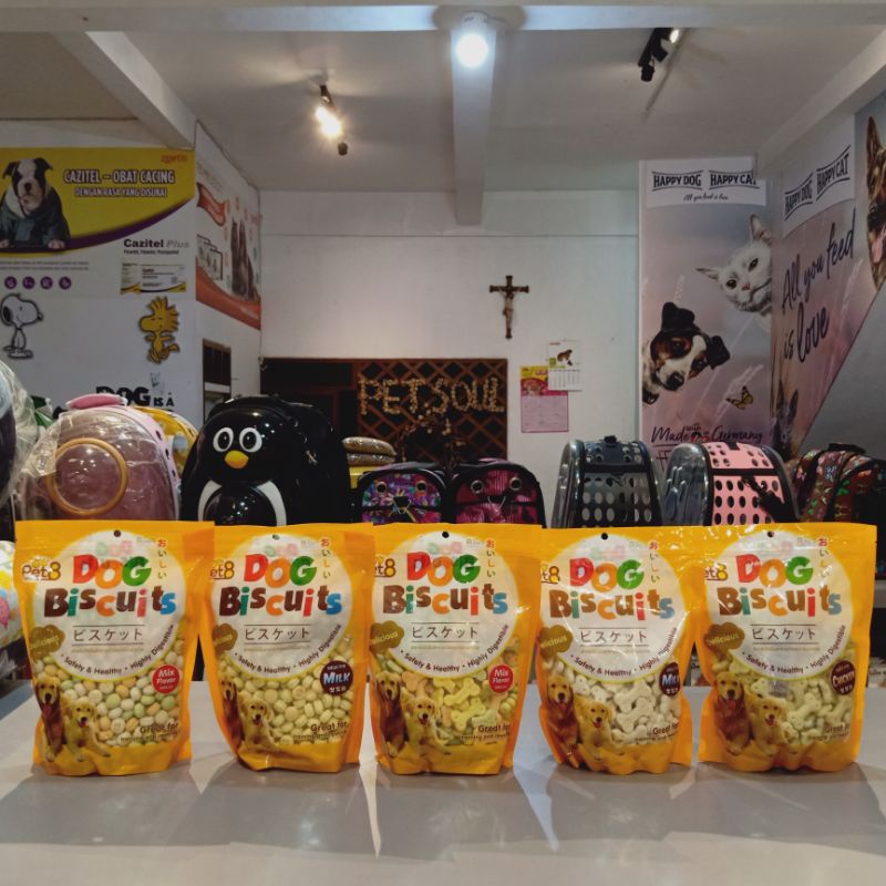 Pet8 Dog Biscuit 350gr - 400gr / Snack treats anjing