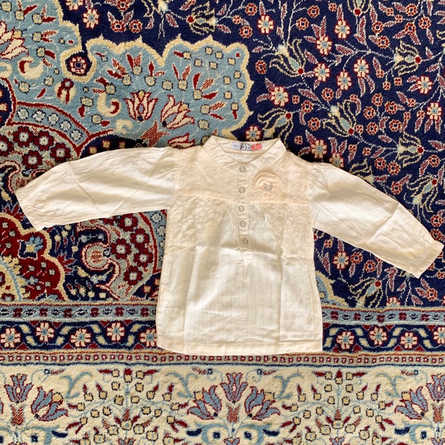 Preloved Blouse Baby Girl JSP 962 size 24M Putih Tulang Atasan Anak Perempuan