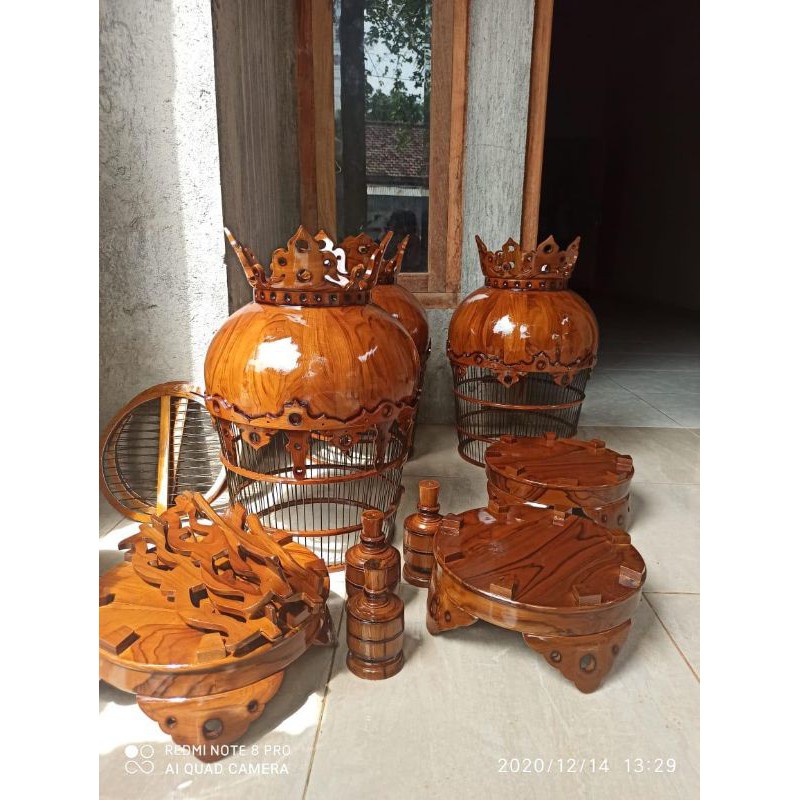 sangkar kandang burung perkutut perkutut full kayu jati