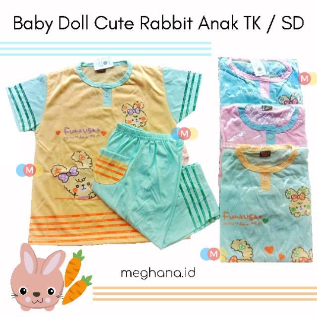 Babydoll anak Cute Rabbit Setelan Celana piyama anak Bella Fuwausa - ALEXA GROSIR