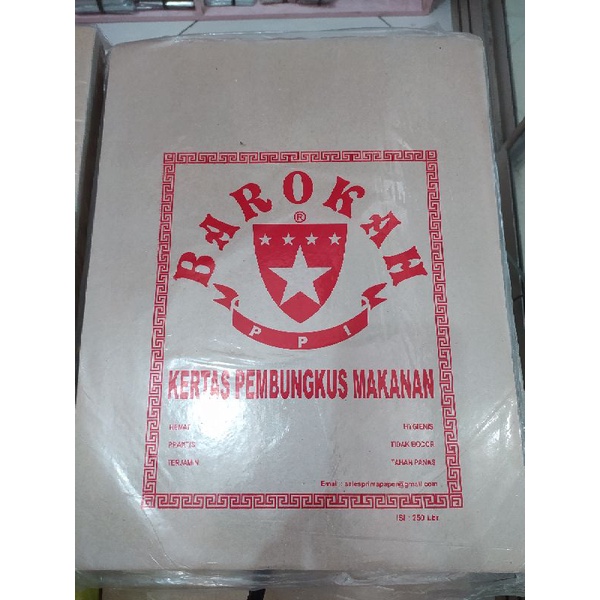 Kertas Nasi Coklat Warteg / Kertas Barokah isi 250 Lembar