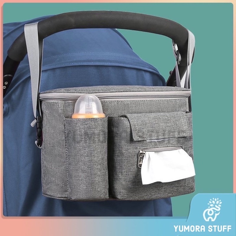Baby Stroller bag Tas Bayi Nappy Diaper bag carriage hanging storage organizer Stroller | Tas Stroller Bayi Gantung Dengan Space Botol