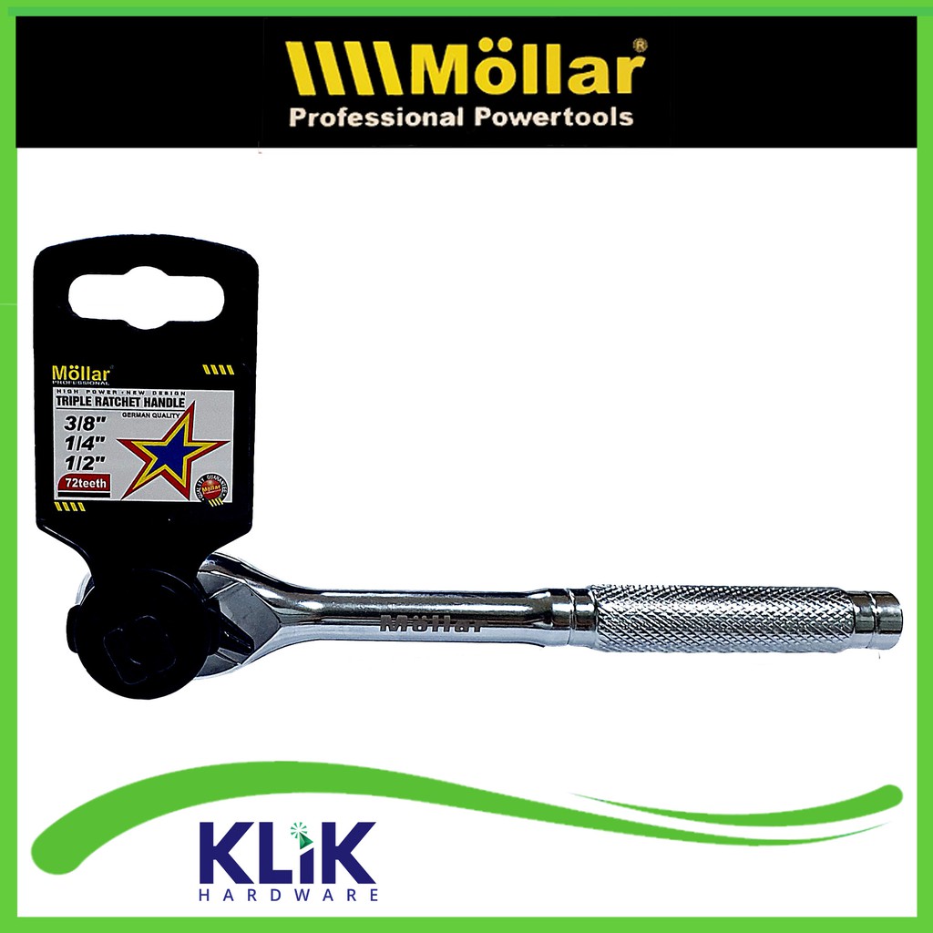 Mollar Gagang Rachet Ratchet Kunci Stang Shock Sock Sok 1/2 3/8 1/4 Inch 72 Teeth 3-in-1