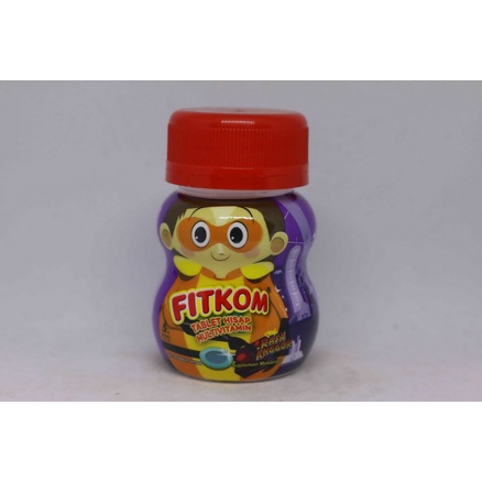 FITKOM MULTIVITAMIN CALCIUM TABLET HISAP 1 BOTOL ISI 21 TAB VITAMIN ANAK TINGGI KALSIUM RASA ANGGUR 