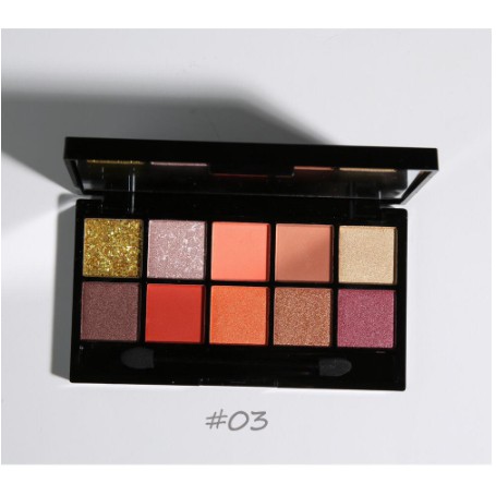 LAMEILA EYESHADOW 10 COLOR CASING GLITER MEWAH PIGMENTTED / LA MEI LA EYESHADOW PERONA MATA HK-5055