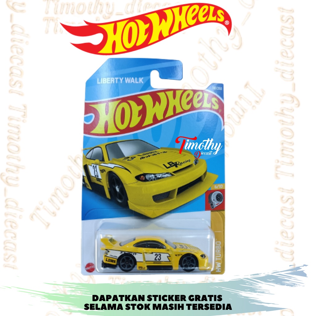 Hot Wheels LB Super Shihouette Nissan Silvia S15 LBWK Kuning HW TUrbo