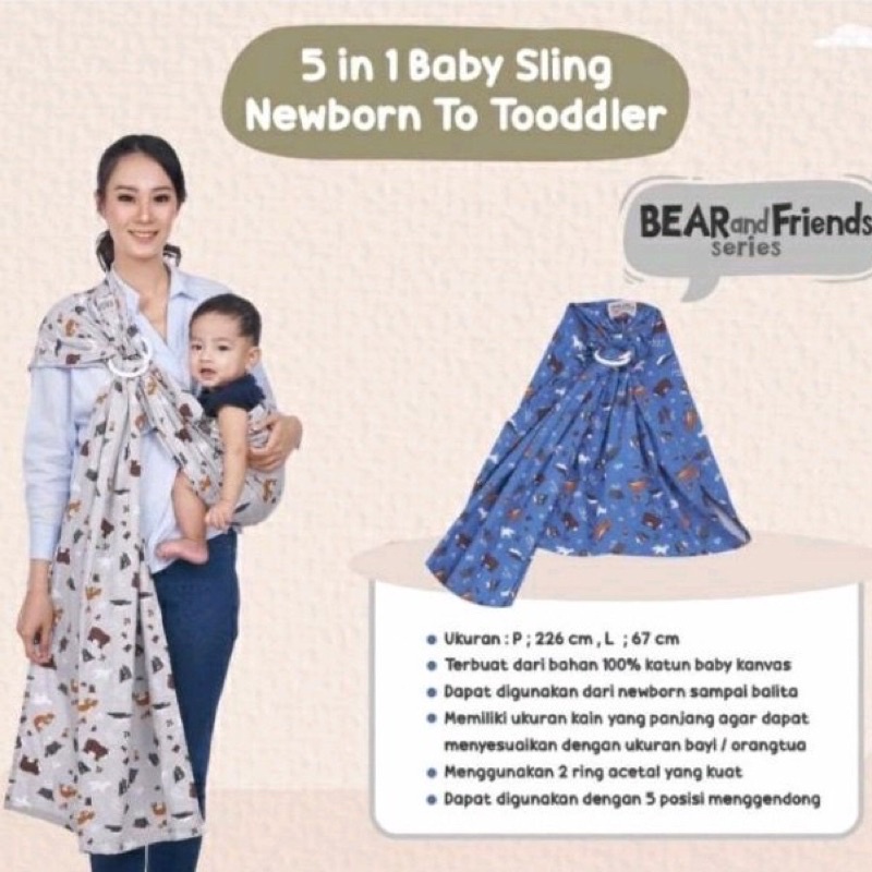 Gendongan sling newborn to toddler muro motto