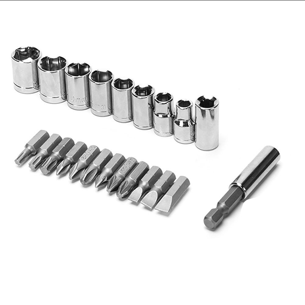 Populer Ratchet Bits Kit Alat Perbaikan Multifungsi Quick Wrench Socket Extension Rod