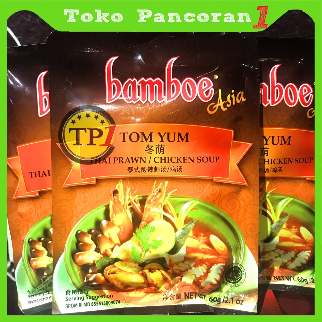 Bamboe Bumbu Tom Yum Tomyam  Halal 60 gr / Bamboe Spices Tomyam Tom Yam / Tomyum Thailand Halal