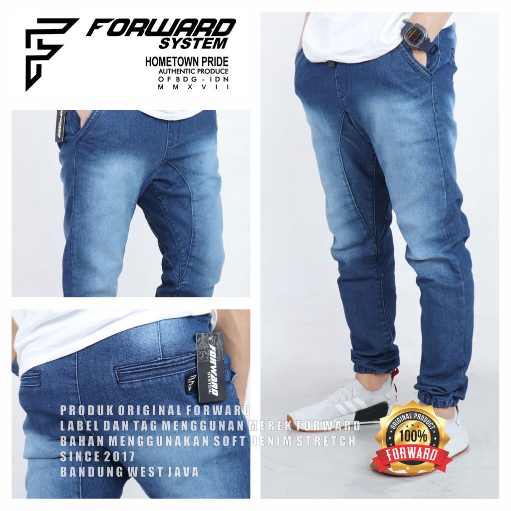 Celana joger jogger pria Celana jeans jogger denim soft jeans bikers casual hiking fourlayers