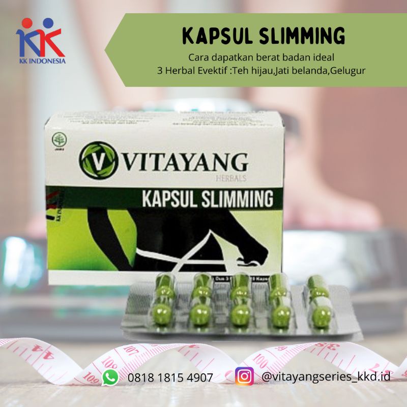 

Vitayang kapsul slimming teh hijau jati belanda gelugur herbal alami mengatasi obesitas KK