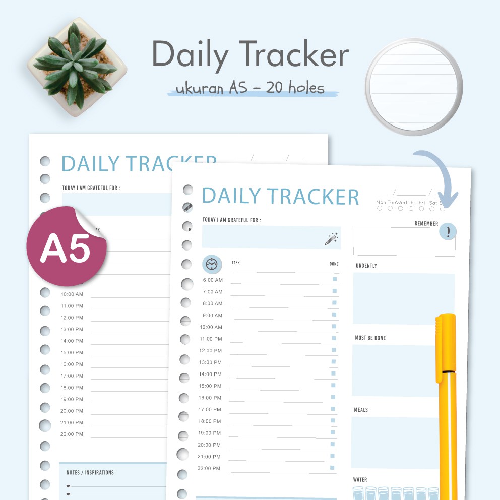 

Bukuqu Loose leaf A5 - L216 - Daily Tracker Kertas Binder