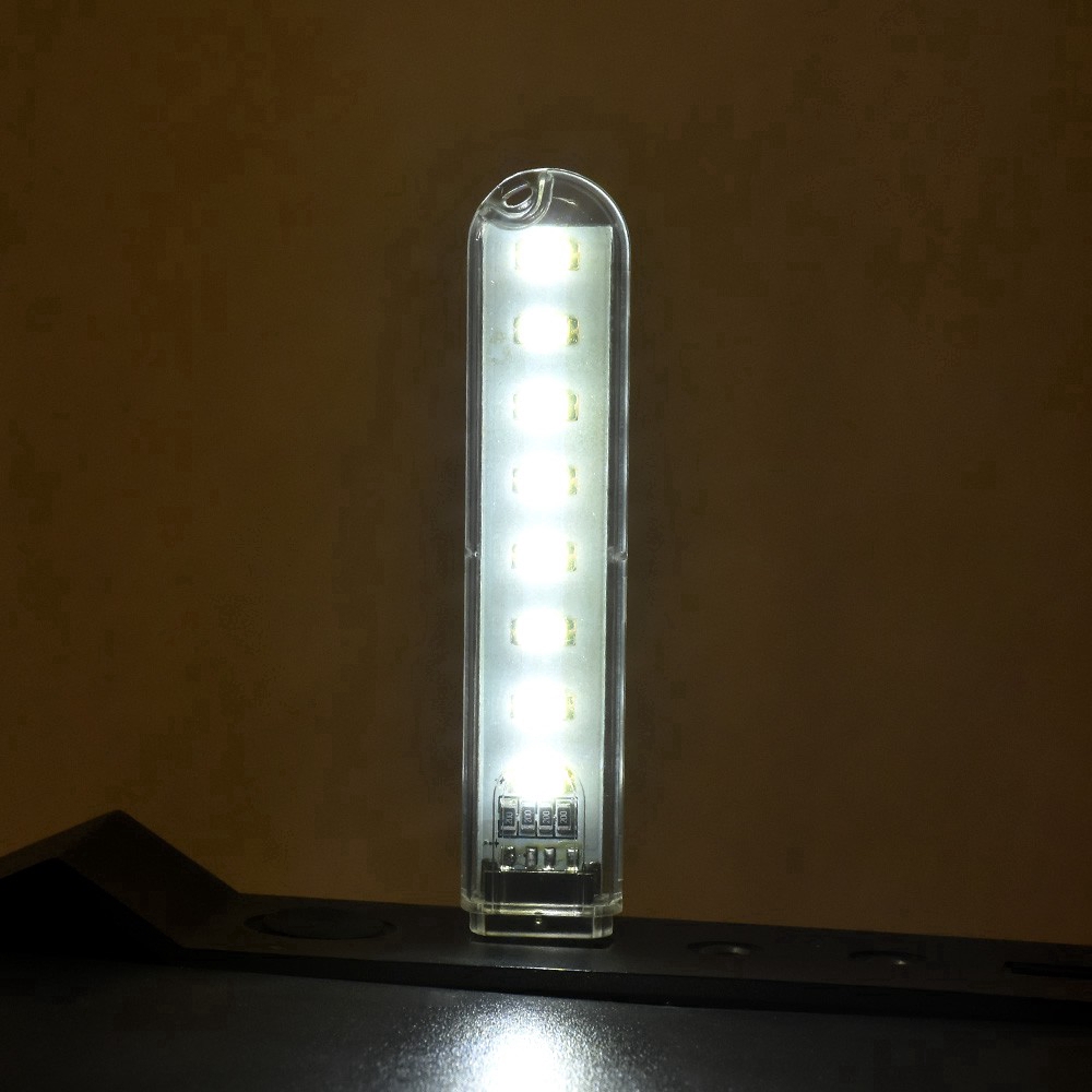 Lampu 8 Led Usb Mini Portable Bahan Abs Warna Putih Untuk Baca Bukumalam