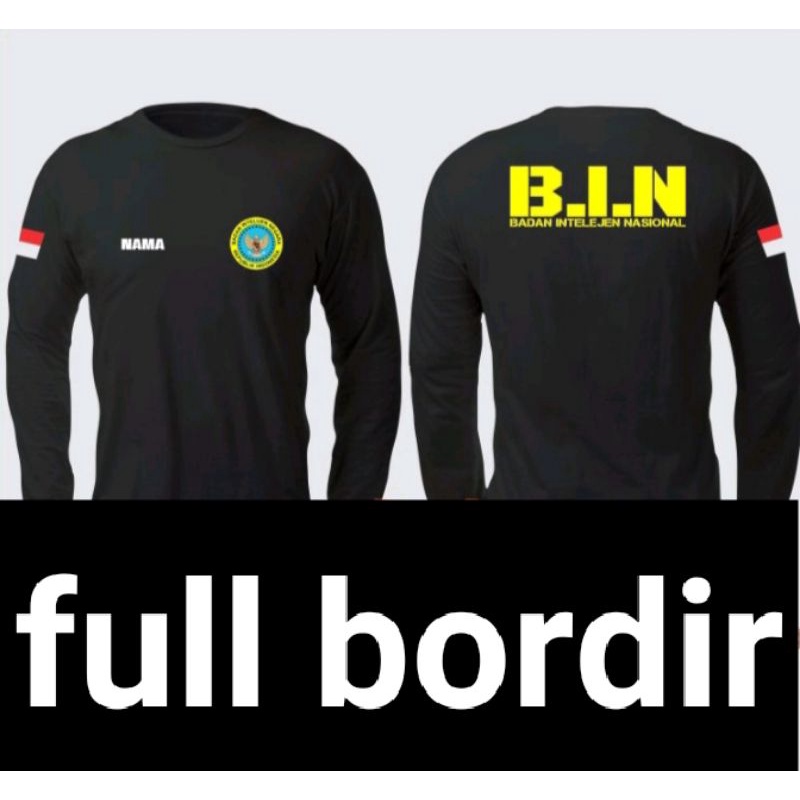 Kaos Bin full bordir kaos badan intelijen negara t-shirt Bin t-shirt badan intelijen negara