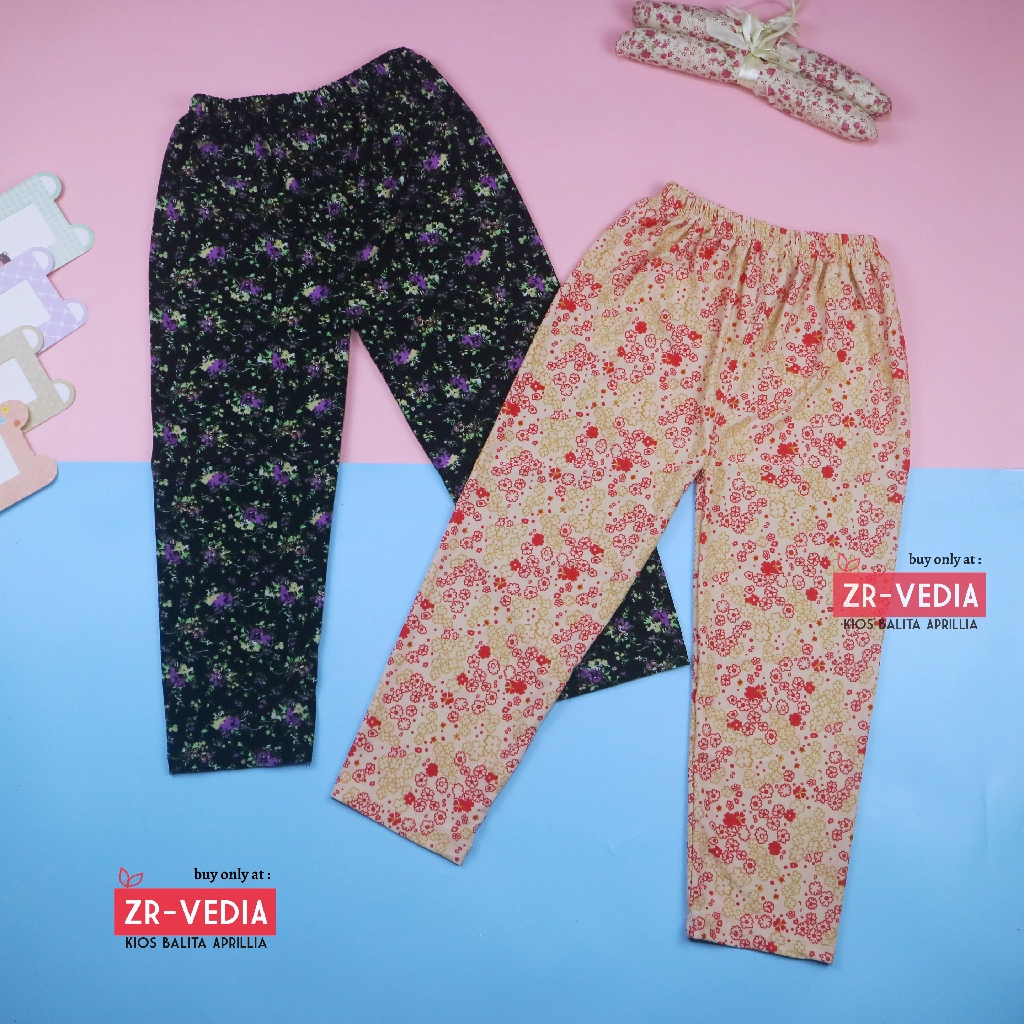 (Motif) Legging Aldys uk 9-10 Tahun / Leging Anak Perempuan Grosir Celana Panjang Cewek Batik Bunga