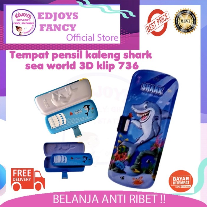 

Berkualitas Tempat Pensil Anak Cowok Kaleng Shark Sea World 3D Shark Klip 736 Limited