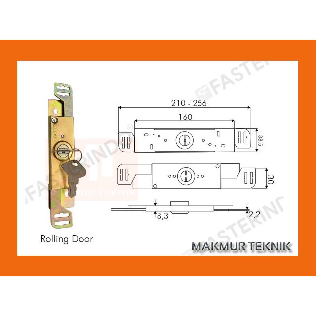 kunci rolling door KAWAKAMI LOCKSET - Aksesoris Rolling Door