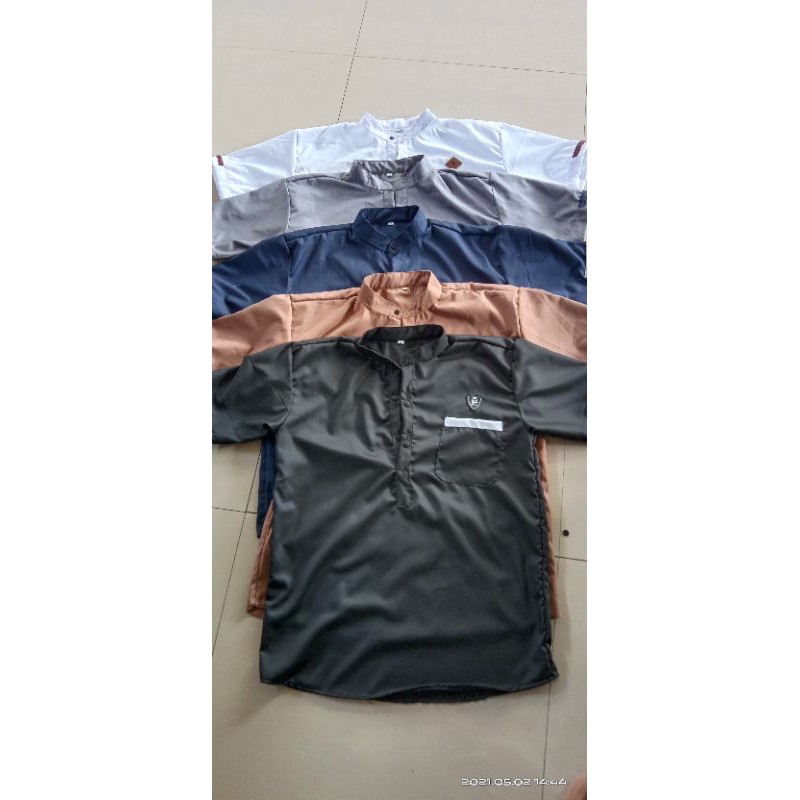 [HANYA DISHOPEE] Baju Koko Muslim//Koko Kurta Lengan Pendek Remaja Dewasa//Bahan Toyobo