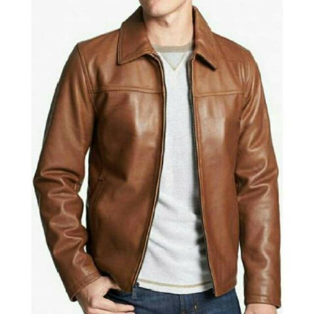 Jaket Kulit Formal Kantoran Safari Jas Berkerah