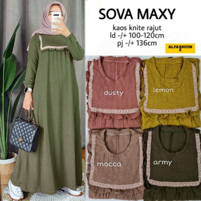 SOVA DRESS WANITA KAOS KNITE RAJUT