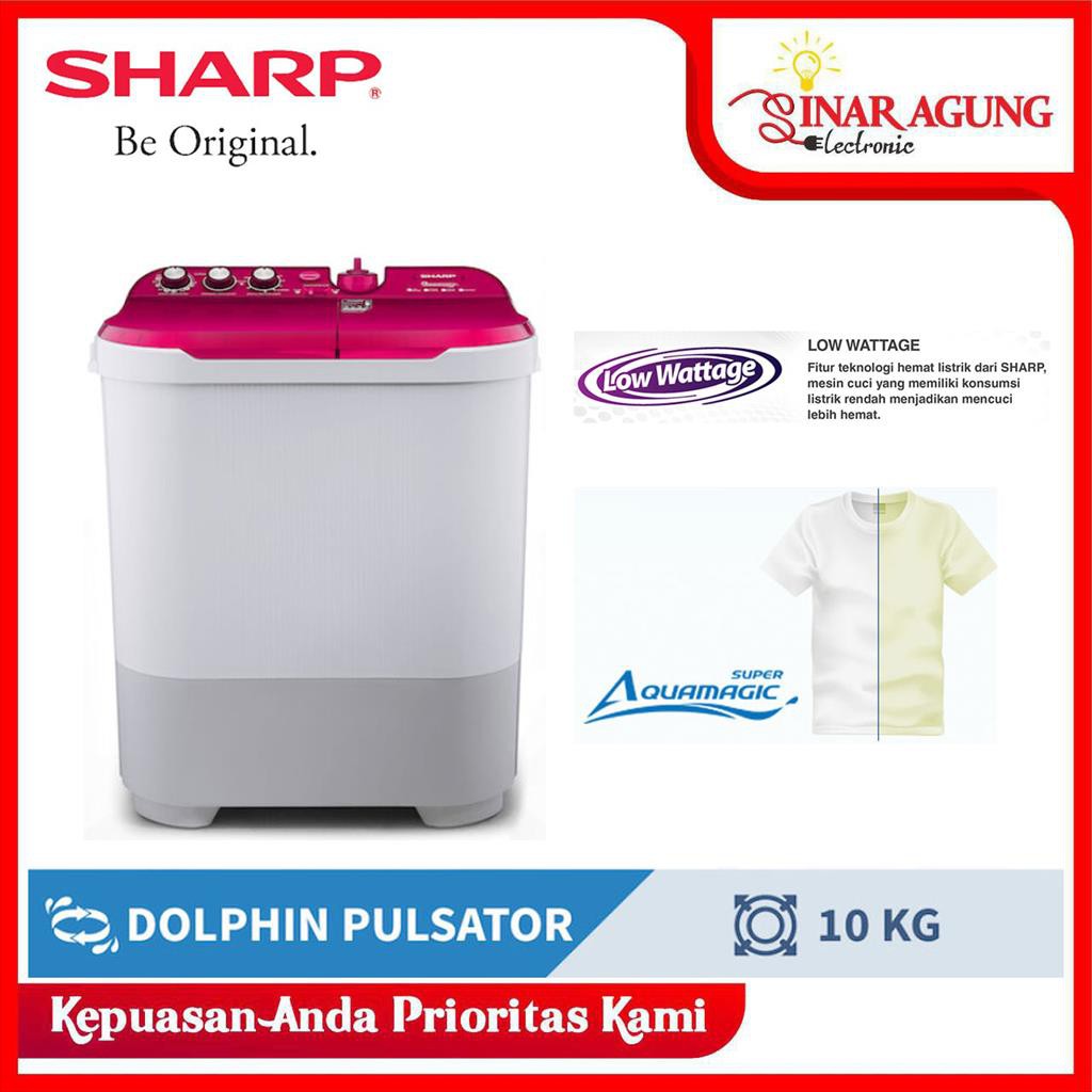 SHARP Mesin Cuci Twin Tub 10 KG EST1090PK 1090 PK SHARP Mesin Cuci Twin Tub 10 KG EST1090PK 1090 PK