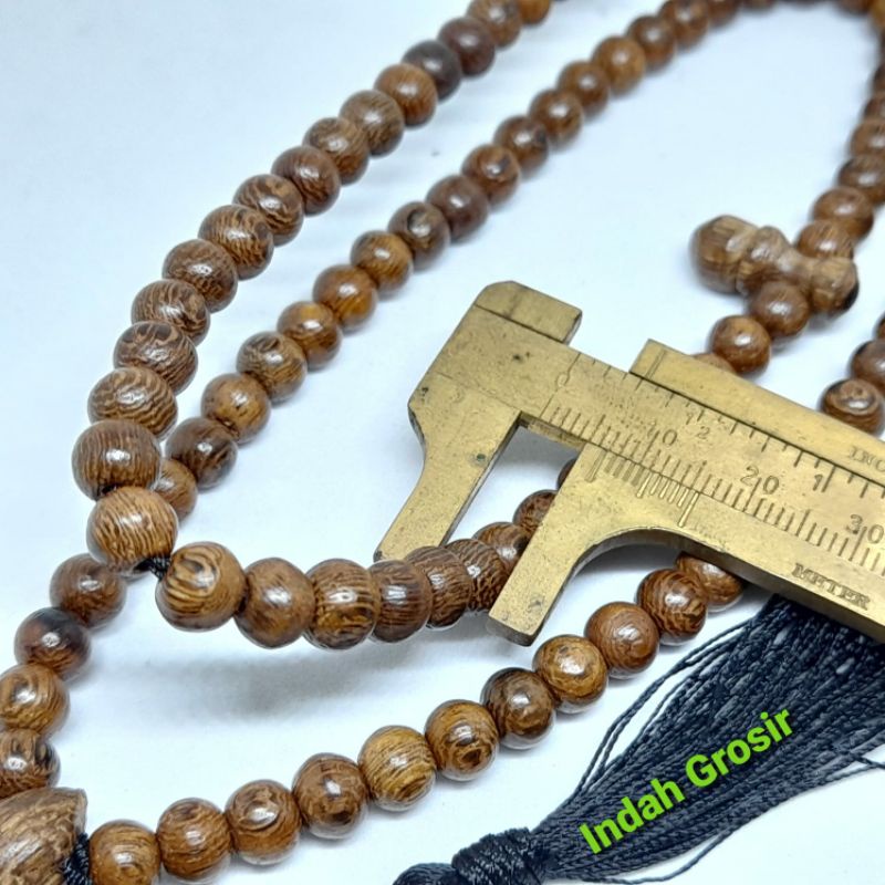 Kalung Tasbih Gali Kelor Natural 99butir 6mm Asli