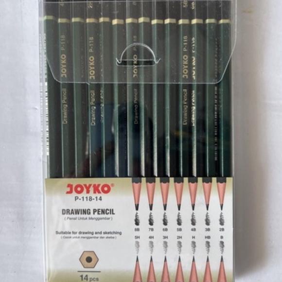 

[KODE MMBNY] Joyko Drawing Sketch Pencil / Pensil gambar sketsa set ( ketebalan komplit ) P-118-14 P 118 isi 14 pcs
