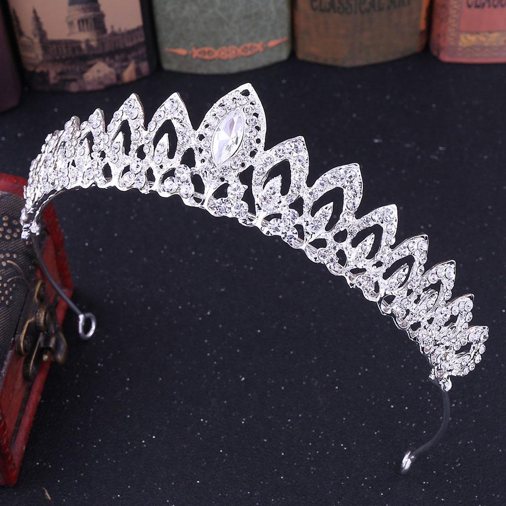 Mxbeauty Tiara Pengantin Putri Cantik Aksesoris Rambut Warna Silver Bando Alloy Mahkota Rambut