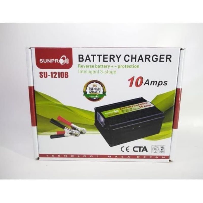 Charger Aki 12V 10A Smart SUNPRO