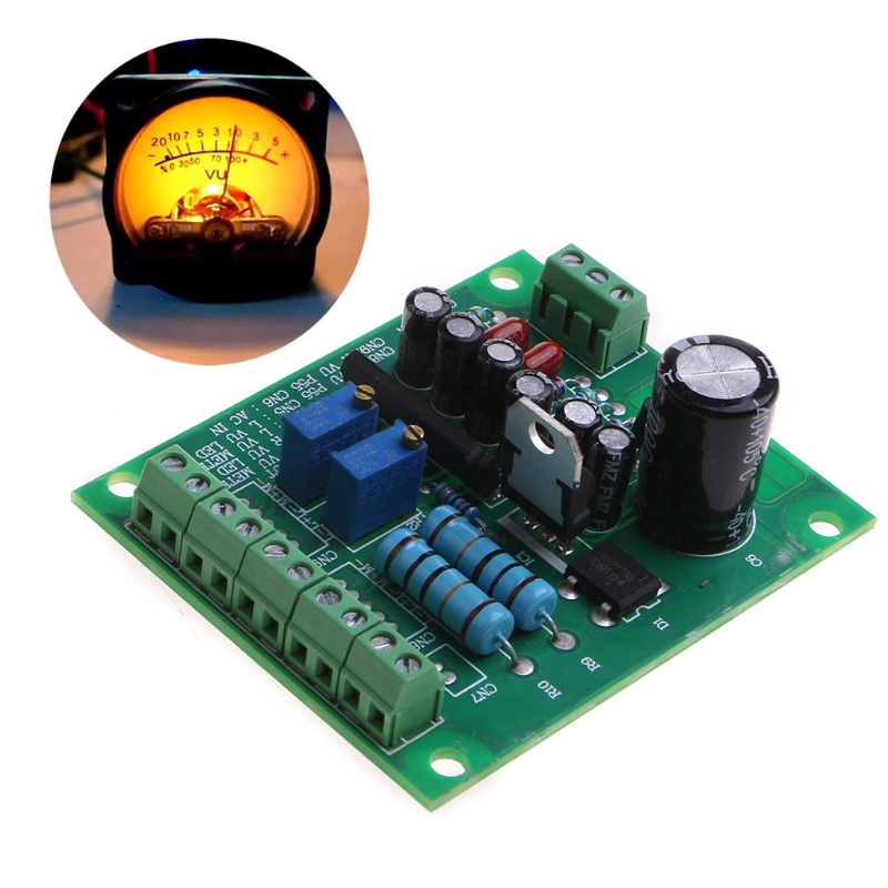 Btsg AC 12V Power Amplifier VU Meter Papan Driver DB Level Meter VU Header Driver Board Speaker AC12V