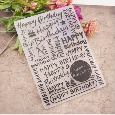 Embossing Folder - Happy Birthday Pattern #01