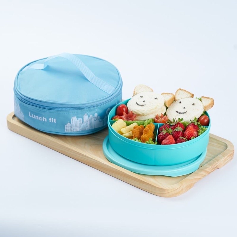 Kotak makan lunch box / kotak makan lunch fit / tempat makan anak / tas bekal lunch fit